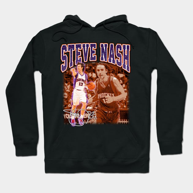 Steve Nash Basketball Legend Signature Vintage Graphic Retro Bootleg Style Hoodie by Koch Sean